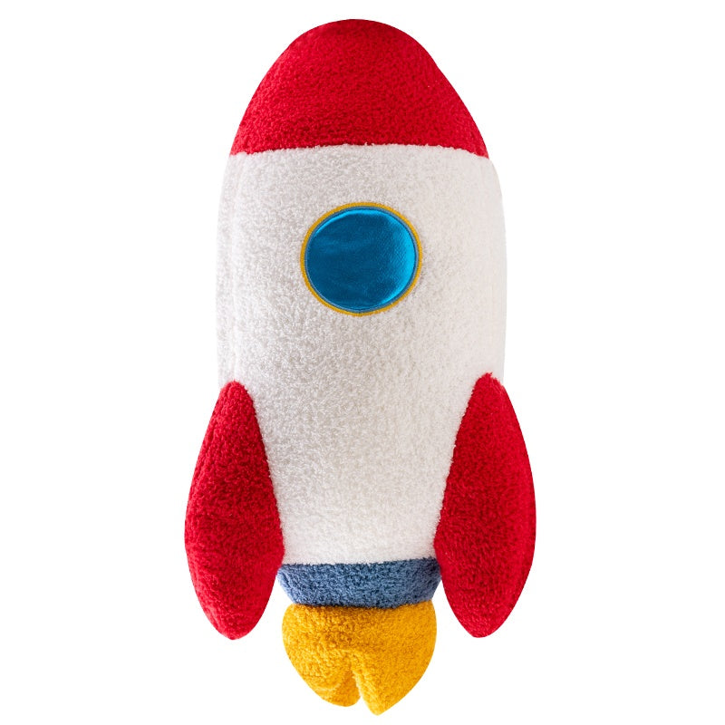 Stuffed Spaceship Throw Pillow Home Decor, 58cm Plush Rocket Astronaut Toy, Birthday Gift Space Discovery for Kids