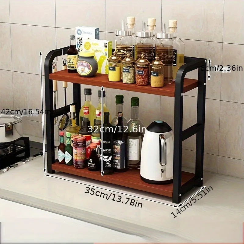 Metal Counter Top Shelf SpaceSaving Organizer For Mugs Condiments  Coffee Rustproof Kitchen Rack 3