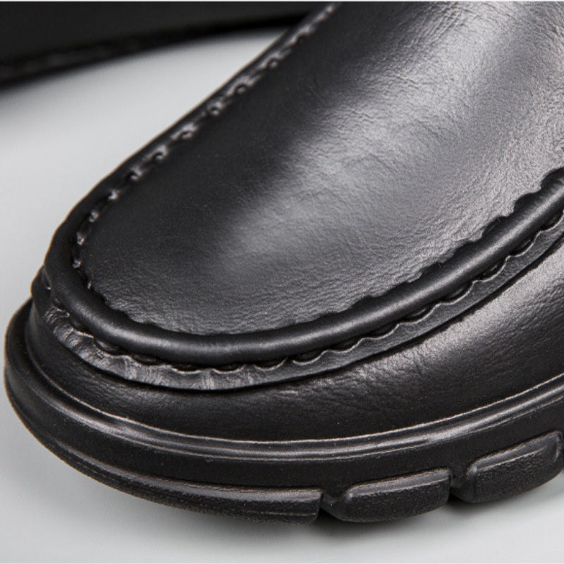 Mens Fashion Leather Casual Shoes Waterproof Driving Loafers Nonslip EVA Chef Shoes Comfort Soft So 3