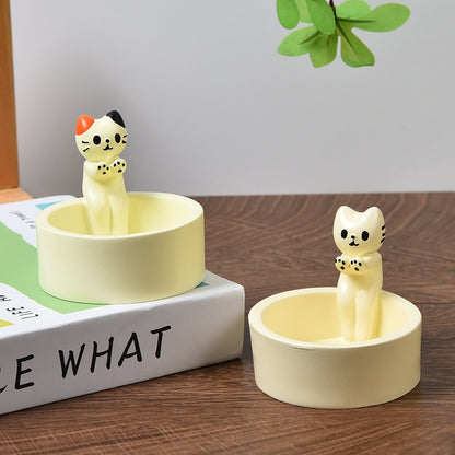 Creative Aromatherapy Candle Holder, Cute Cat Kitten Candlestick Decoration