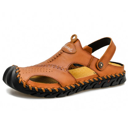 High Quality Genuine Leather Mens Sandals Summer Outdoor Beach Shoes Soft Comfortable Slippers for Men