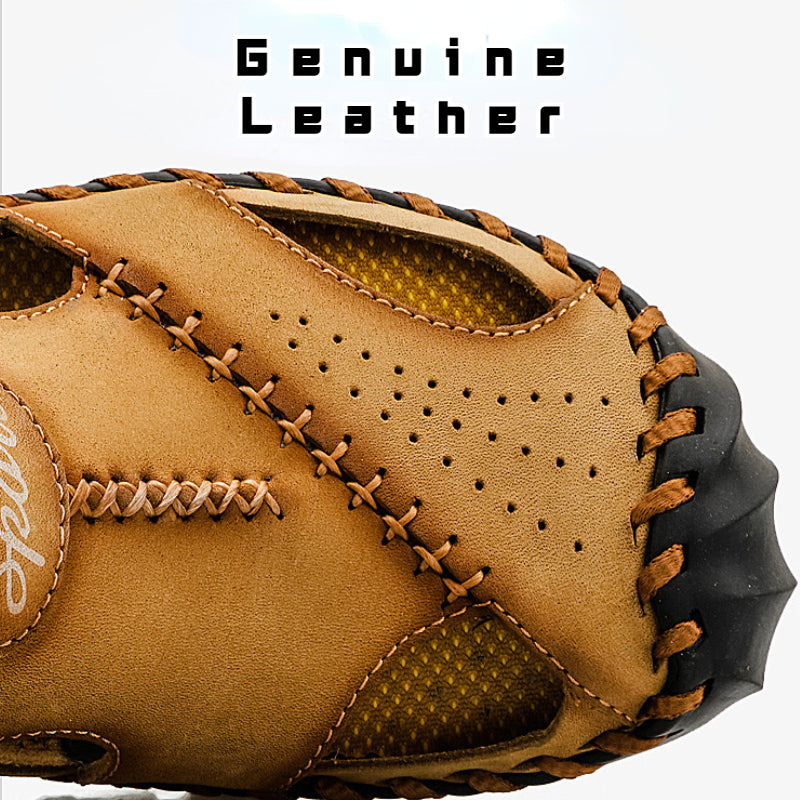 High Quality Genuine Leather Mens Sandals Summer Outdoor Beach Shoes Soft Comfortable Slippers For  3