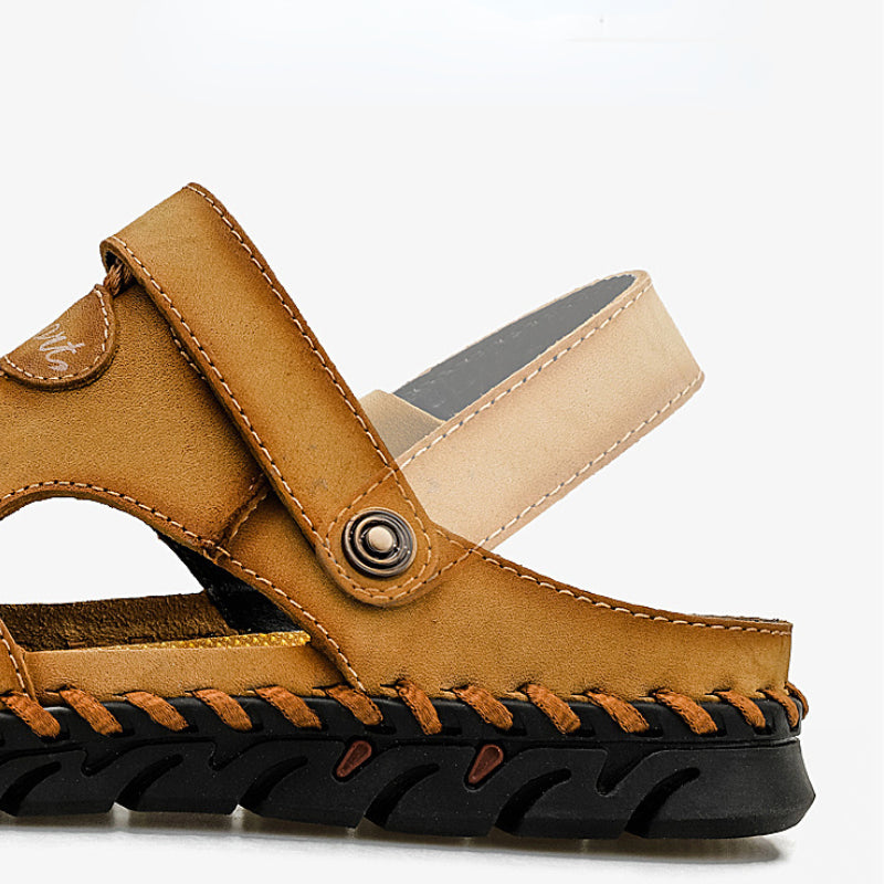 High Quality Genuine Leather Mens Sandals Summer Outdoor Beach Shoes Soft Comfortable Slippers For  4