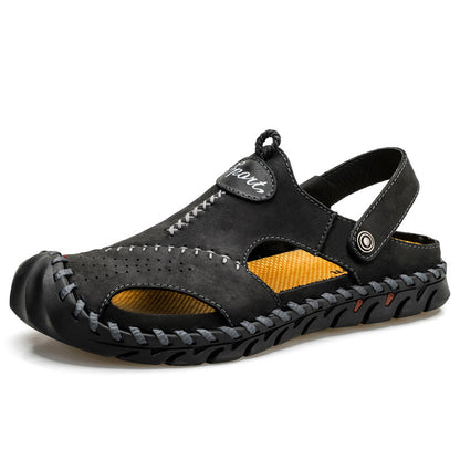 High Quality Genuine Leather Mens Sandals Summer Outdoor Beach Shoes Soft Comfortable Slippers For  6