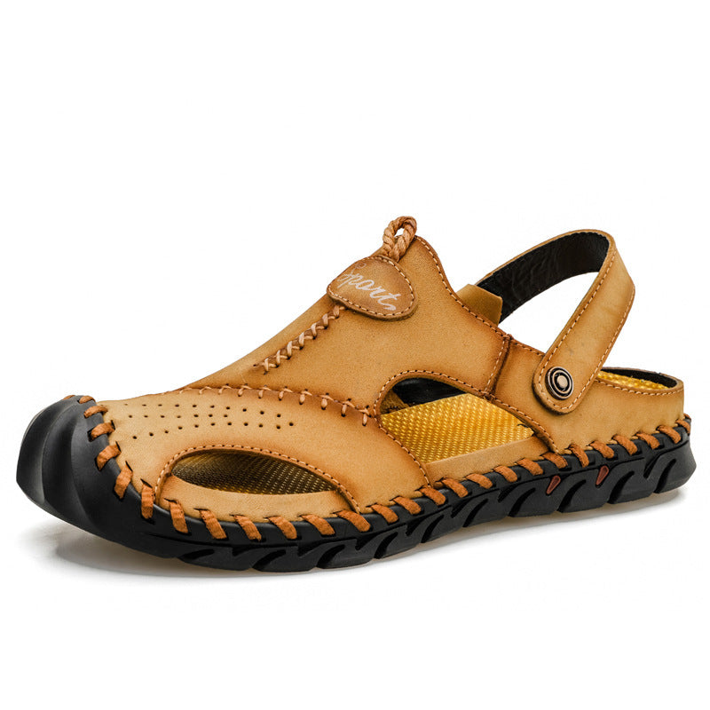 High Quality Genuine Leather Mens Sandals Summer Outdoor Beach Shoes Soft Comfortable Slippers For  8