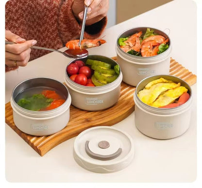 3PCS Stainless Steel Lunch Box Set With Insulated Bag  MultiCompartment Containers 1