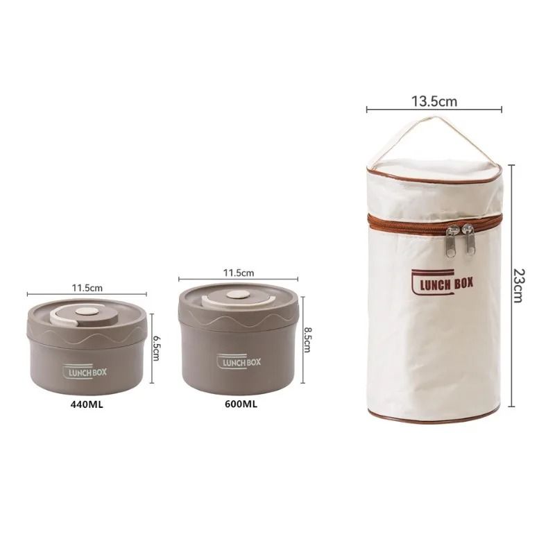 3PCS Stainless Steel Lunch Box Set With Insulated Bag  MultiCompartment Containers 5