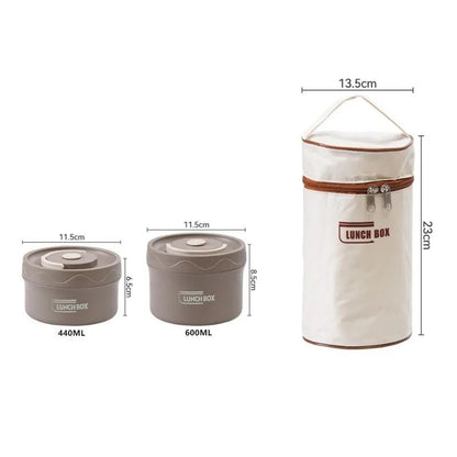 3PCS Stainless Steel Lunch Box Set With Insulated Bag  MultiCompartment Containers 5