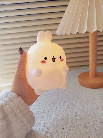 Creative Atmosphere Rabbit Night Light Bedhead Bedroom LED Small Table Light Non Plug In Floor Stand
