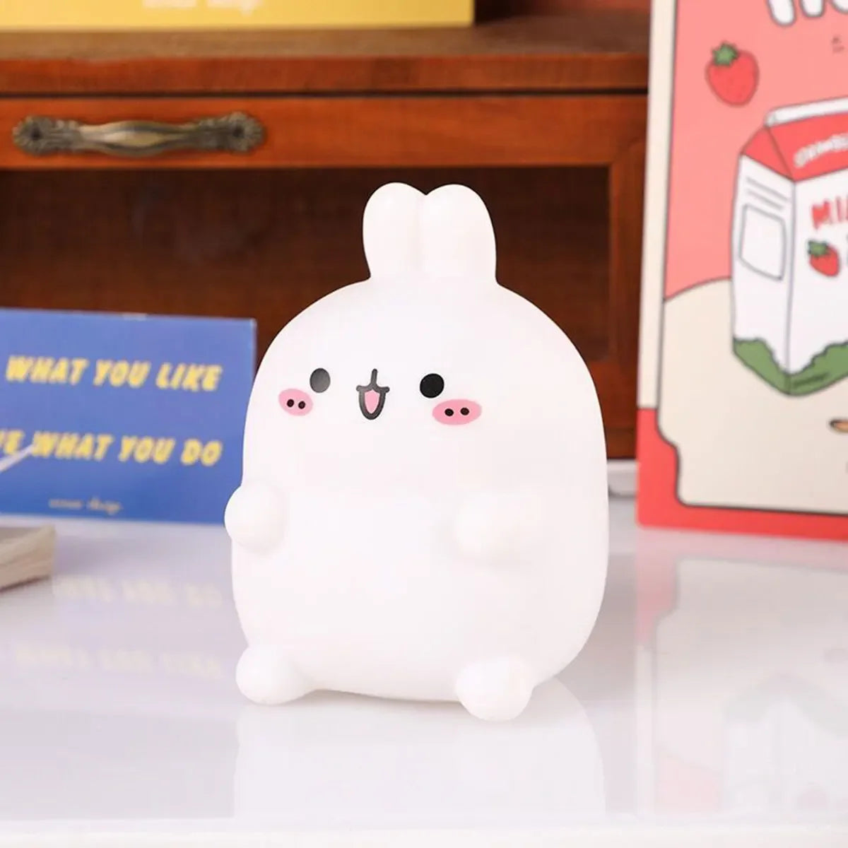 Creative Atmosphere Rabbit Night Light Bedhead Bedroom LED Small Table Light Non Plug In Floor Stand