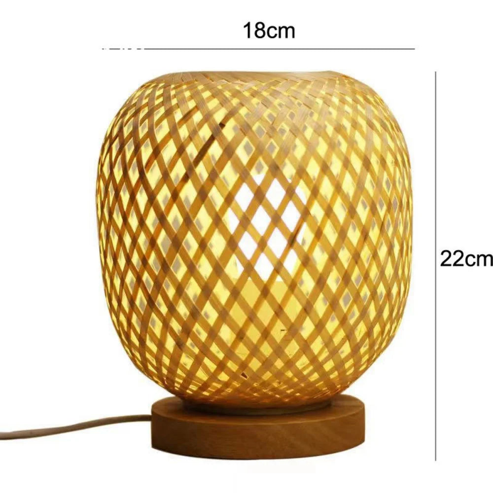 Bamboo Woven Table Lamp Adjustable Rattan Table Lamp For Bedside And Home Decoration 1