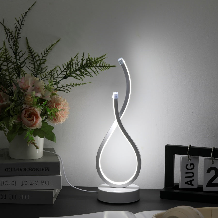 Elegant White Gesture Desktop Lamp, Creative Modern Design, Three-color Lighting for Any Room
