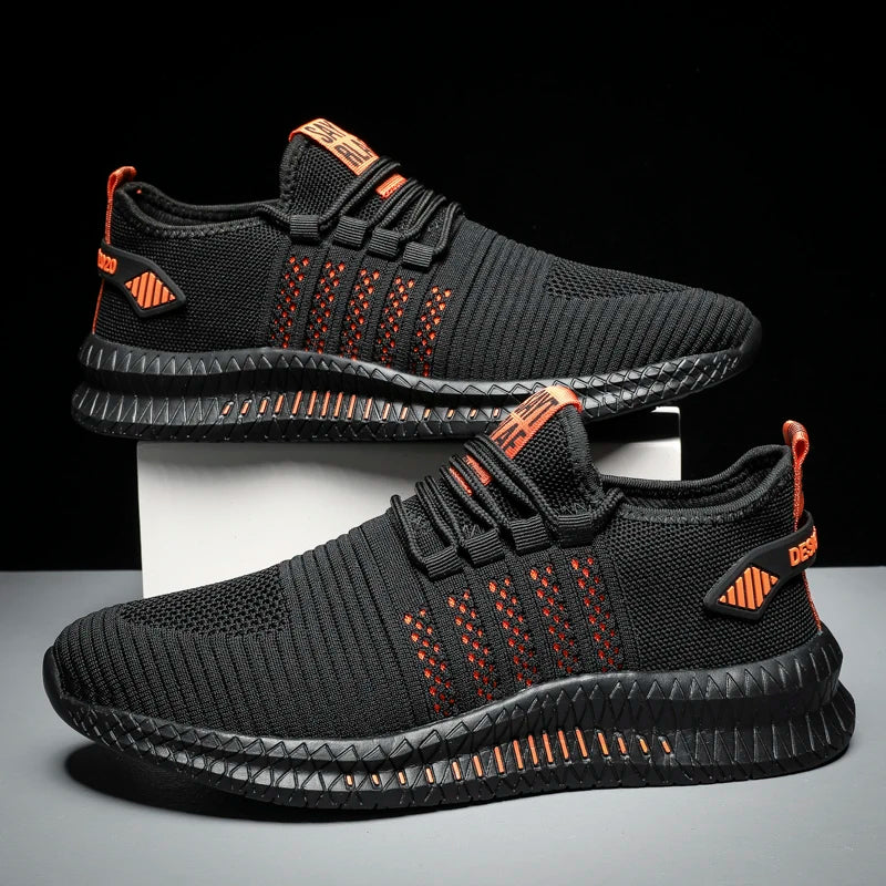 Men Sneakers Lace-up, Fashion Lightweight Walking Shoes, Comfortable Running Shoes, Brand Mesh Men Casual