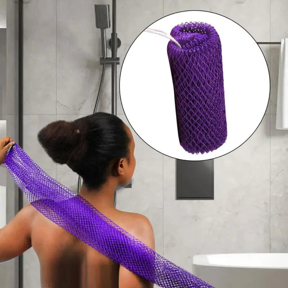 African Net Sponges, Authentic Exfoliating Bath Sponge Scrub, Deep Cleaning for Body, Arm, Foot, and Neck Skin