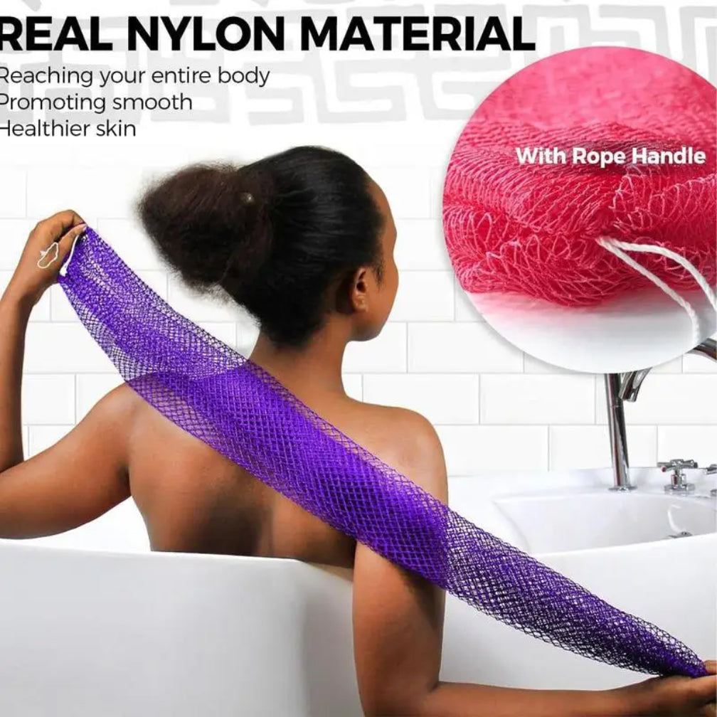 African Net Sponges, Authentic Exfoliating Bath Sponge Scrub, Deep Cleaning for Body, Arm, Foot, and Neck Skin