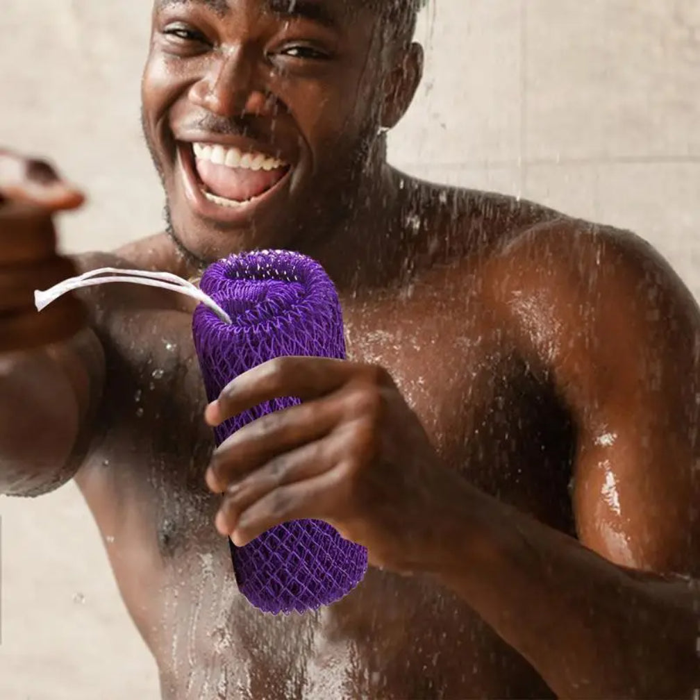 African Net Sponges, Authentic Exfoliating Bath Sponge Scrub, Deep Cleaning for Body, Arm, Foot, and Neck Skin