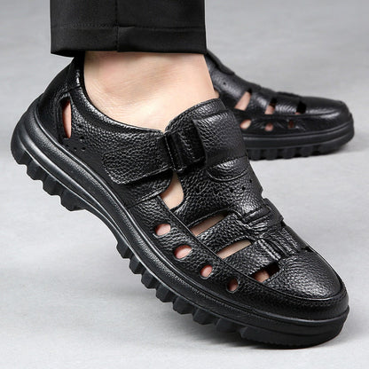 Fashionable Hollow Out Leather Shoes For Men Luxury Casual Summer Sandals High Quality Breathable M 5