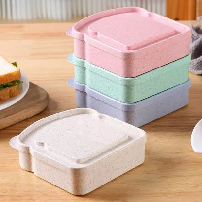Sandwich Silicone Bento Box, Toast Shaped Lunch Box with Lid, Perfect for School, Office, and Outdoor Meals