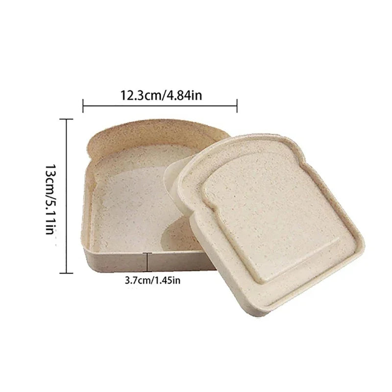 Sandwich Silicone Bento Box, Toast Shaped Lunch Box with Lid, Perfect for School, Office, and Outdoor Meals