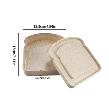 Sandwich Silicone Bento Box, Toast Shaped Lunch Box with Lid, Perfect for School, Office, and Outdoor Meals