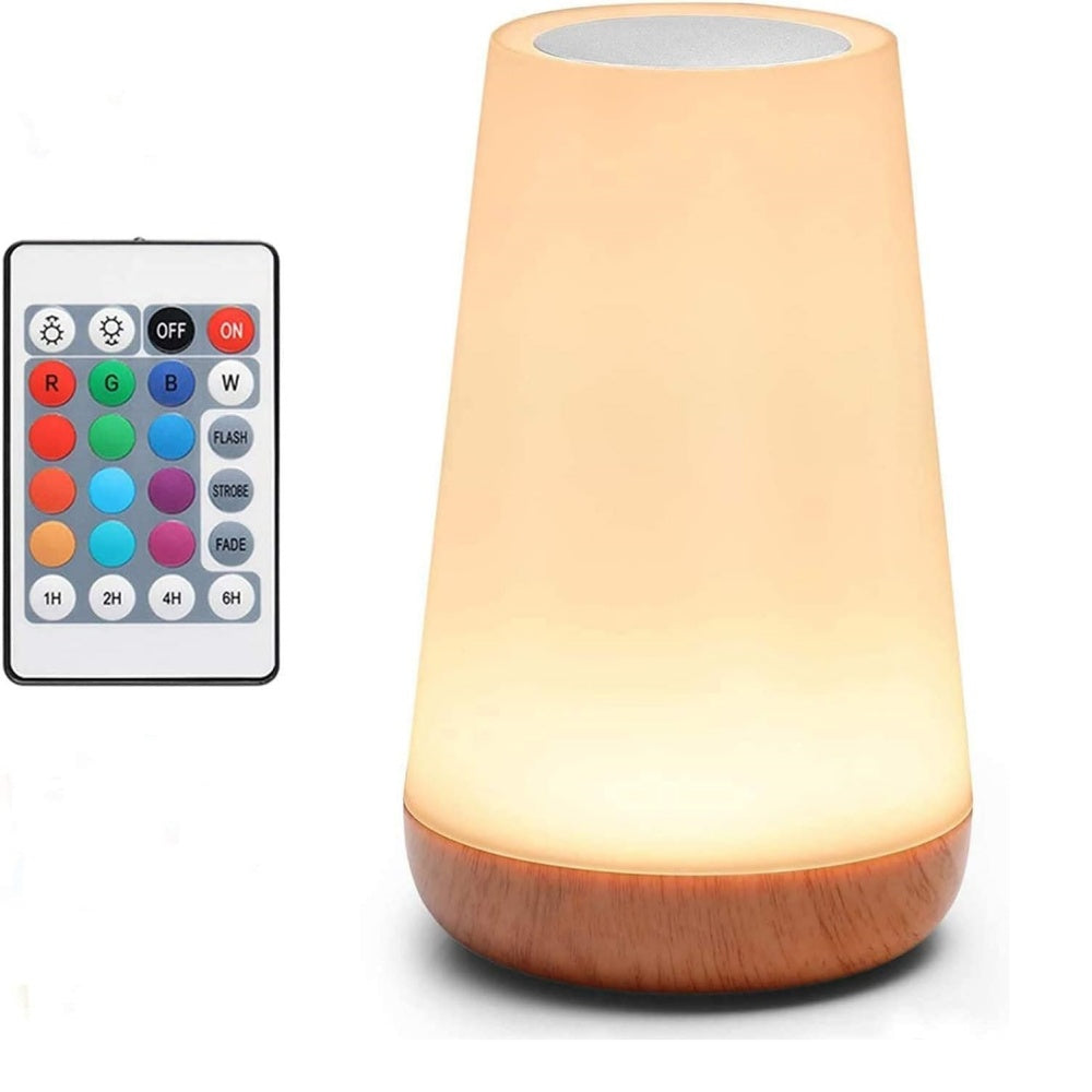 Bedroom Portable Table Bedside Night Lamp, USB Rechargeable Dimmable Touch Lamp, RGB Colors Night Lights Baby Kids