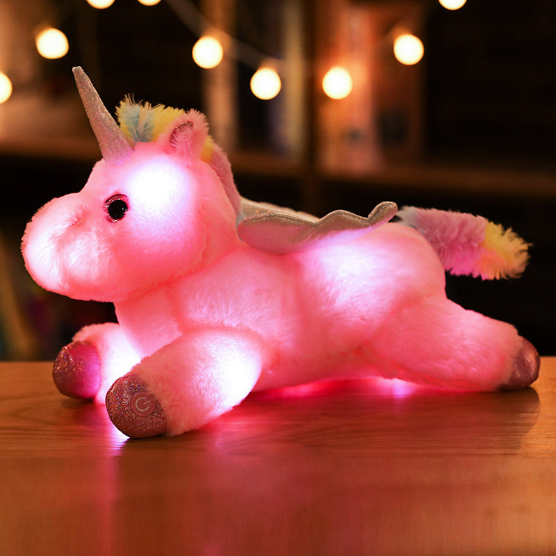 Glowing Unicorn Pillow LED Light Stuffed Plush Toy Creative Luminous Cushion For Children Great Gif 4