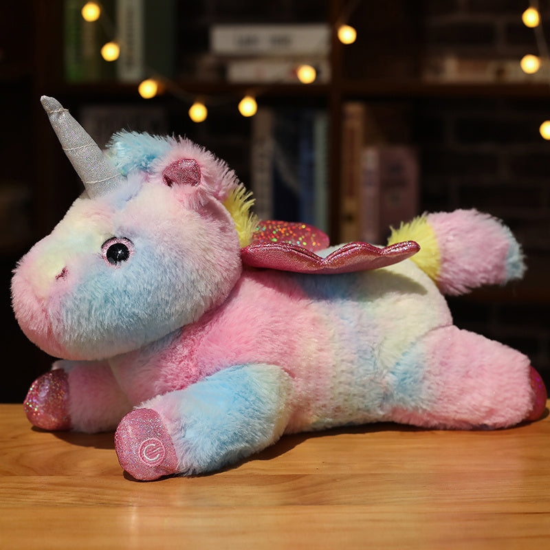 Glowing Unicorn Pillow LED Light Stuffed Plush Toy Creative Luminous Cushion For Children Great Gif 8