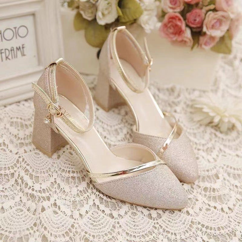 Sexy Sequins Women Shoes, Golden Party Night Club Pumps, Women's High Heels, Fashion High Quality Women Sandals