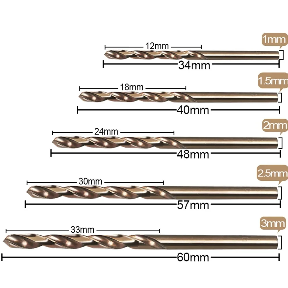 Cobalt Coated Drill Bit HSS Power Tool For Stainless Steel And Metal Drilling 3