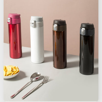 Creative Bullet Cover Thermos Cup, Simple Solid Color Water Cup, Students Go To School Design