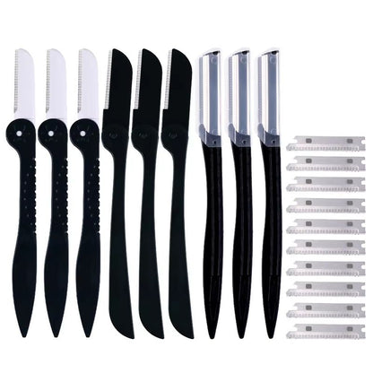 Karsyngirl 5/10 Pcs Facial Face Razor Eyebrow Trimmer Blades Set - Facial Hair Remover and Eyebrow Shaping Tool