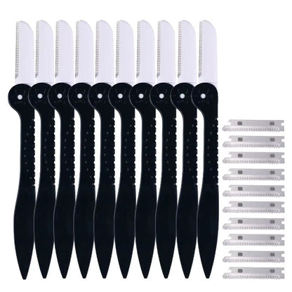 Karsyngirl 510 Pcs Facial Face Razor Eyebrow Trimmer Blades Set  Facial Hair Remover And Eyebrow Sh 10