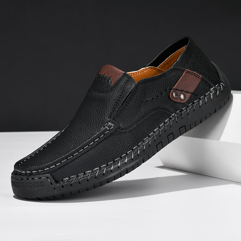 Casual Comfortable Slip On Loafers Handmade Leather Men Shoes Men Leather Shoes Flats Moccasins Wal 2