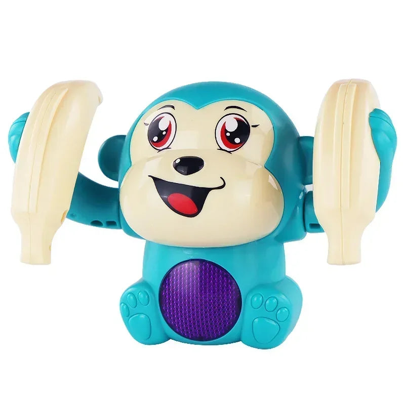 Infant Moving Flipping Dancing Toys Musical Monkey With Light Baby Crawling Interactive Tummy Time  2