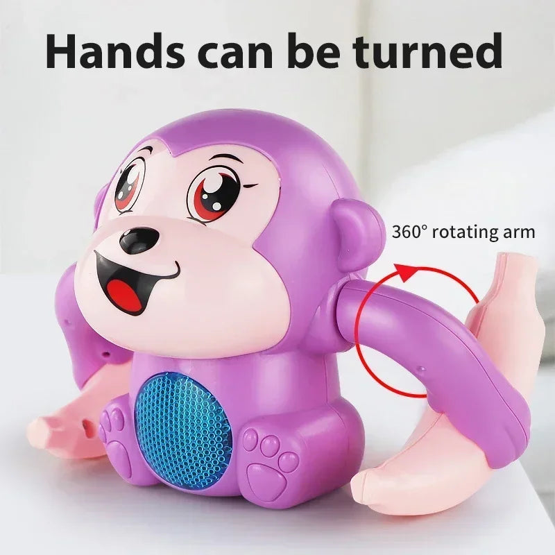Infant Moving Flipping Dancing Toys Musical Monkey With Light Baby Crawling Interactive Tummy Time  3