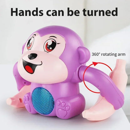 Infant Moving Flipping Dancing Toys Musical Monkey With Light Baby Crawling Interactive Tummy Time  3