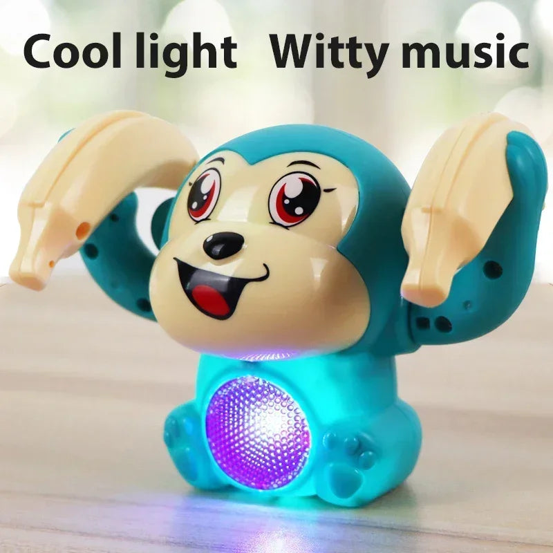 Infant Moving Flipping Dancing Toys Musical Monkey With Light Baby Crawling Interactive Tummy Time  4