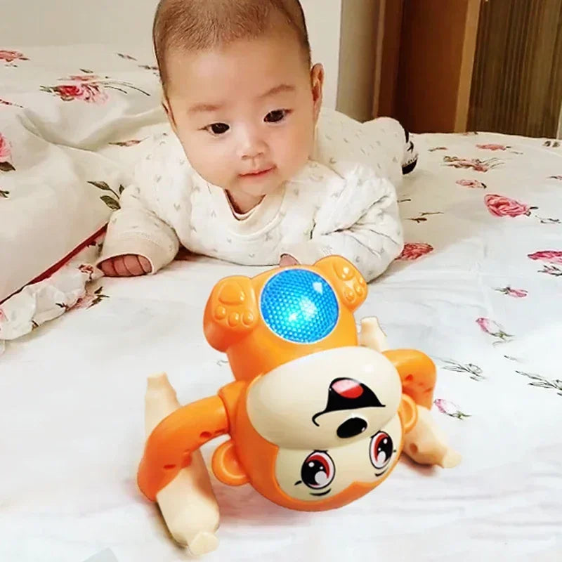 Infant Moving Flipping Dancing Toys Musical Monkey With Light Baby Crawling Interactive Tummy Time  1