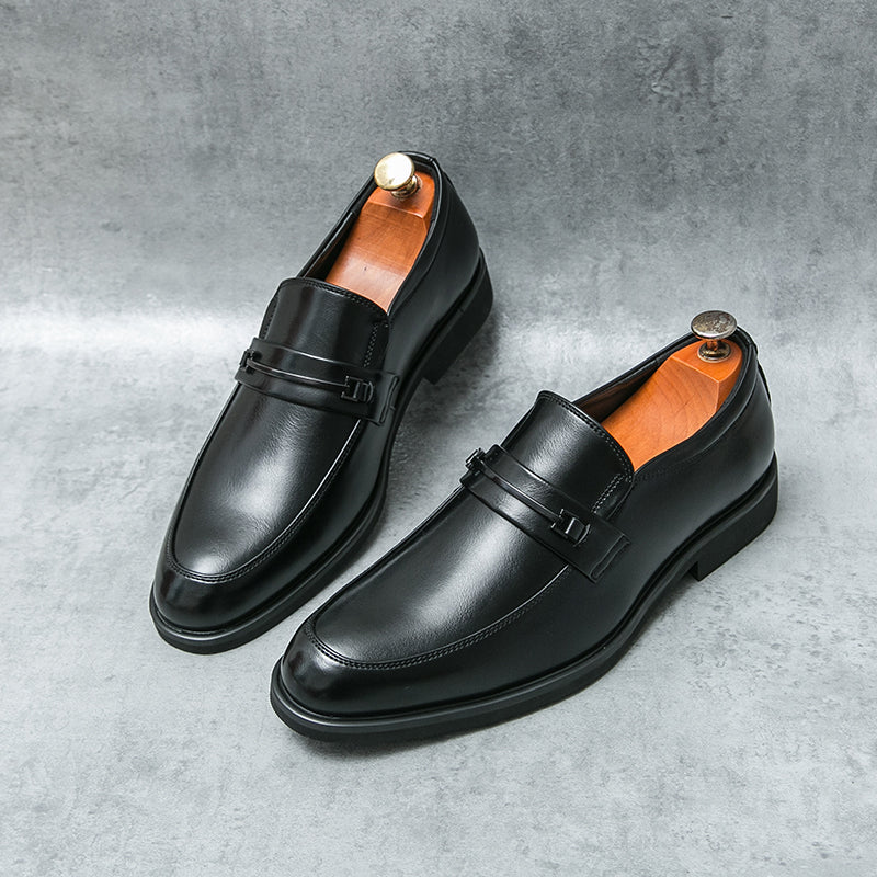 Classic Style Mens Formal Leather Shoes Slip On Loafers Breathable Round Toe NonSlip Business Dress 3