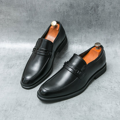 Classic Style Mens Formal Leather Shoes Slip On Loafers Breathable Round Toe NonSlip Business Dress 3