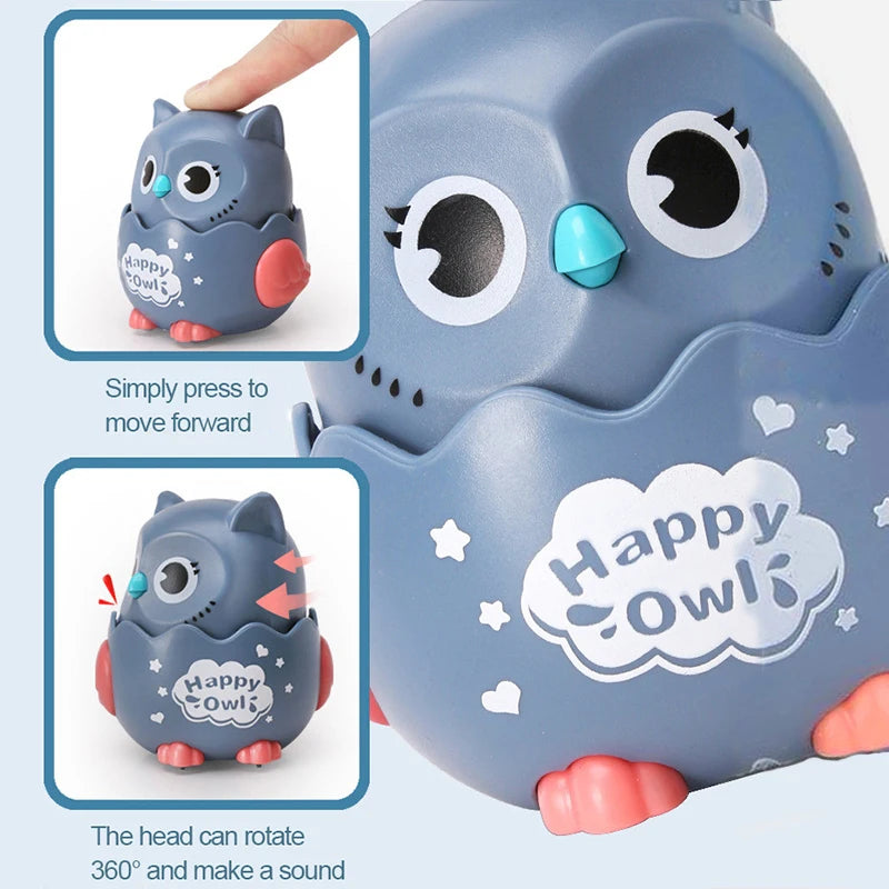 Interactive Kids Owl Shaped Press Mechanical Wind Up Sliding Toys For Boys And Girls Xmas Birthday  1