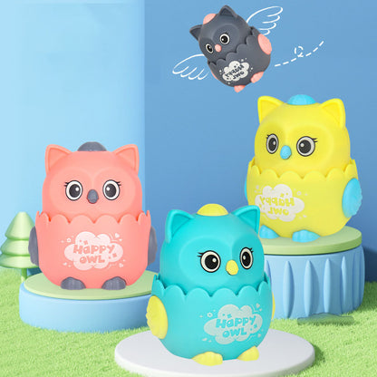 Interactive Kids Owl Shaped Press Mechanical Wind Up Sliding Toys For Boys And Girls Xmas Birthday  3