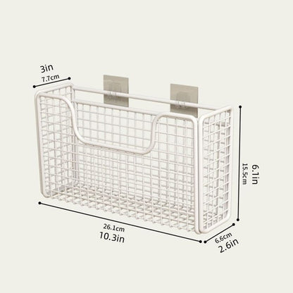Punchfree Kitchen Cabinet Door Storage Box Iron Rack Wallmounted Plastic Wrap Rack For Refrigerator 5