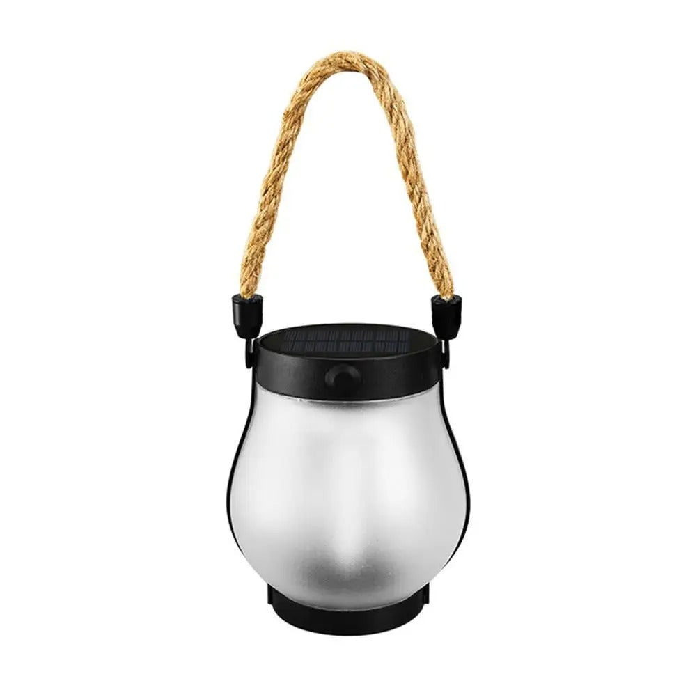 Solar Flame Lights, Waterproof USB Rechargeable Camping Light, Hanging Lantern