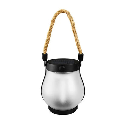 Solar Flame Lights, Waterproof USB Rechargeable Camping Light, Hanging Lantern