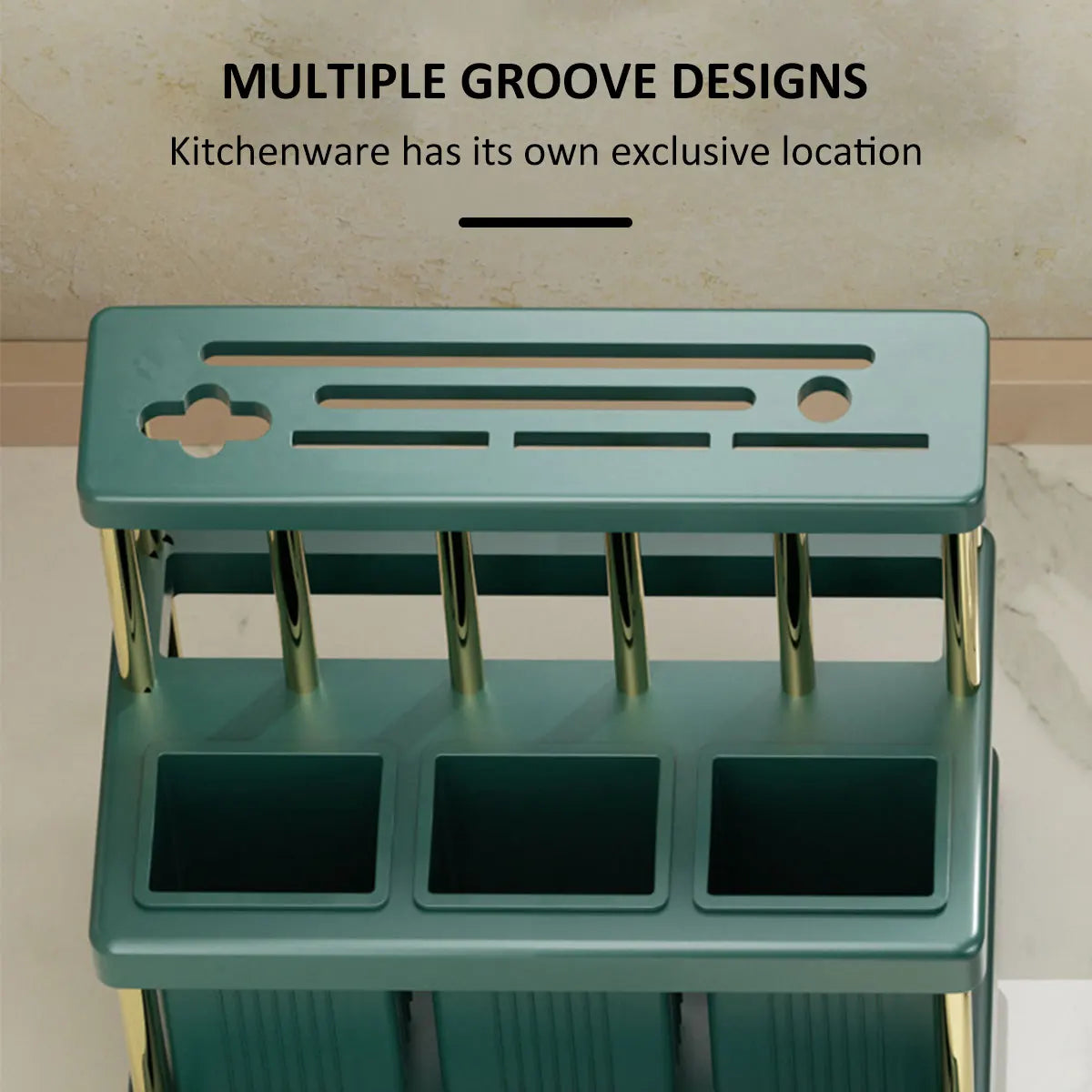 Kitchen Knife Holder MultiFunction Cutter And Cutlery Drainer Rack Space Saving Utensil Organiser R 4
