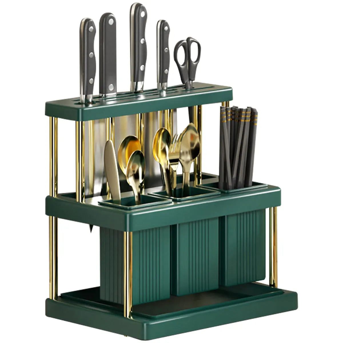 Kitchen Knife Holder MultiFunction Cutter And Cutlery Drainer Rack Space Saving Utensil Organiser R 6