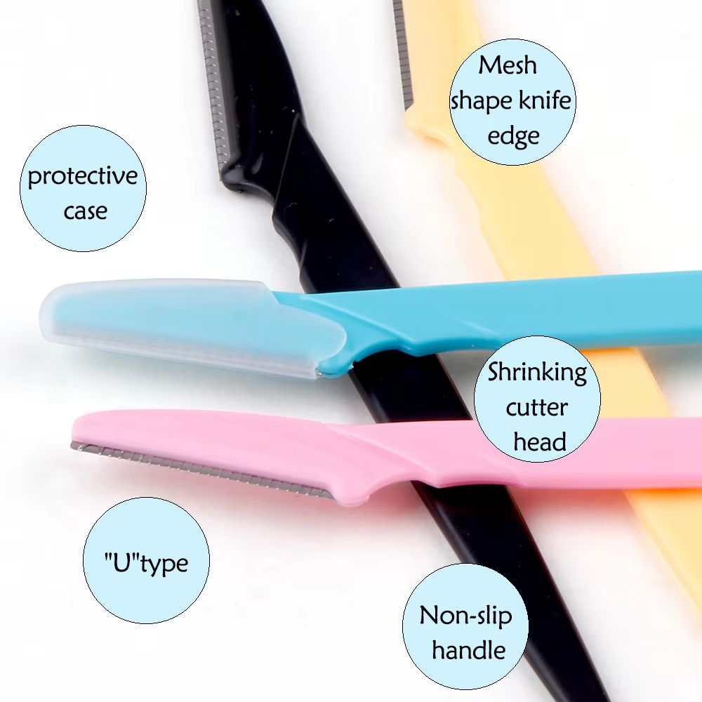 Karsyngirl 3410 Pcs Eyebrow Trimmer Blade Shaver Portable Face Razor Set Facial Hair Remover And Br 4
