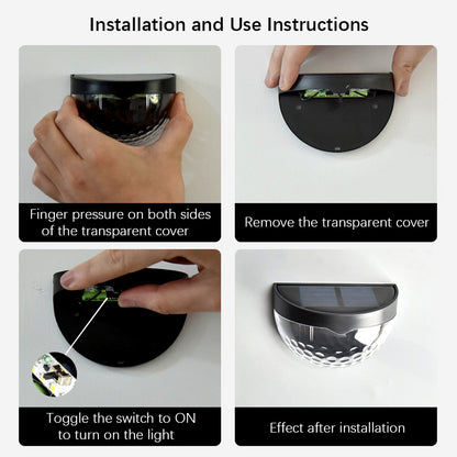 Outdoor Solar Light, Solar Wall Lamp Waterproof for Yard, Garage, Porch, Driveway, Railing