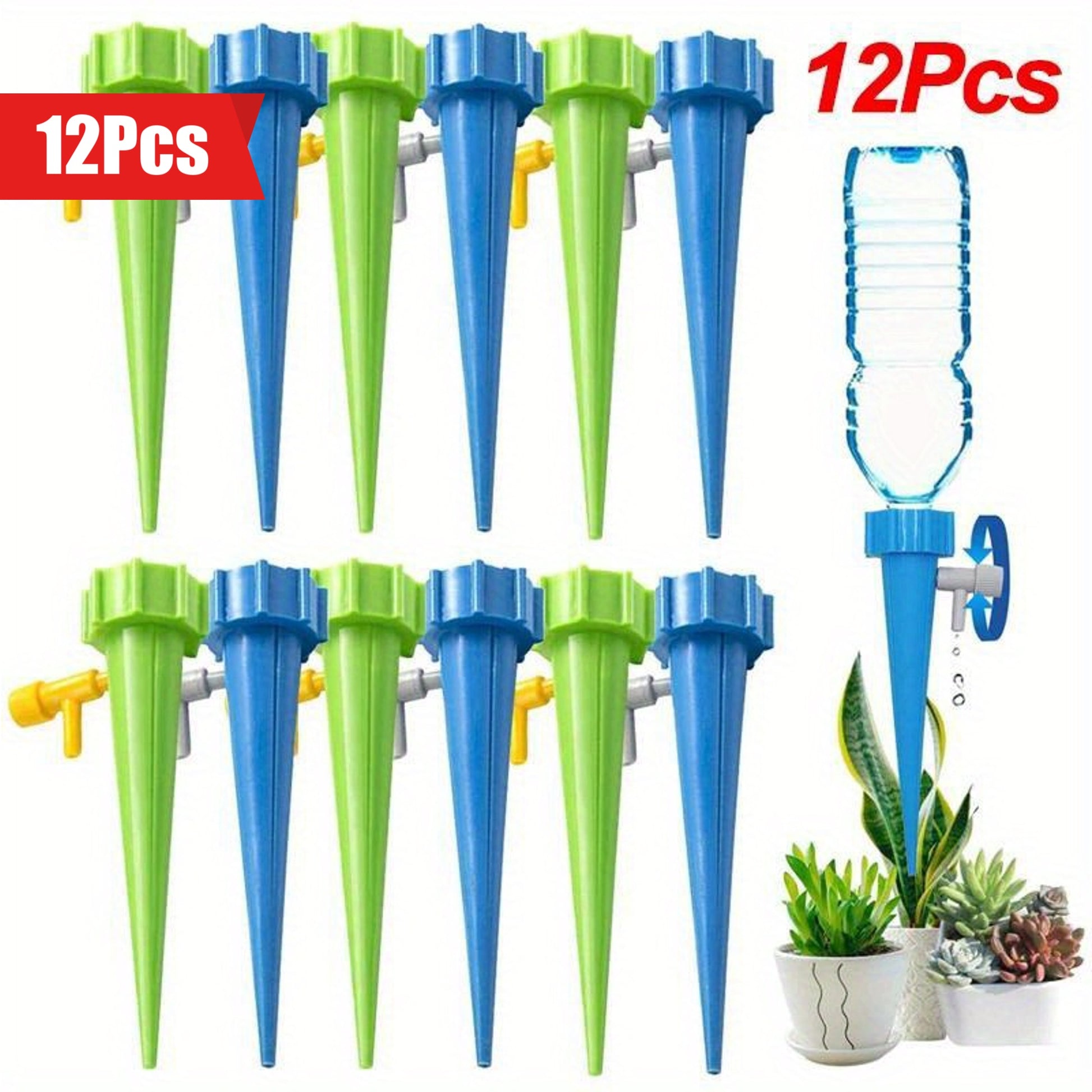 Self Watering Spike, Automatic Drip Irrigation System, Adjustable Water Dripper for Flower Plants and Greenhouse Garden